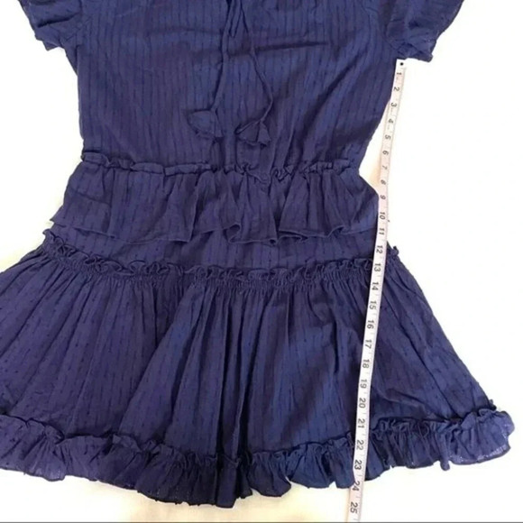 NEW 8apart Simone Tiered Ruffle Mini Dress Navy - Picture 10 of 16